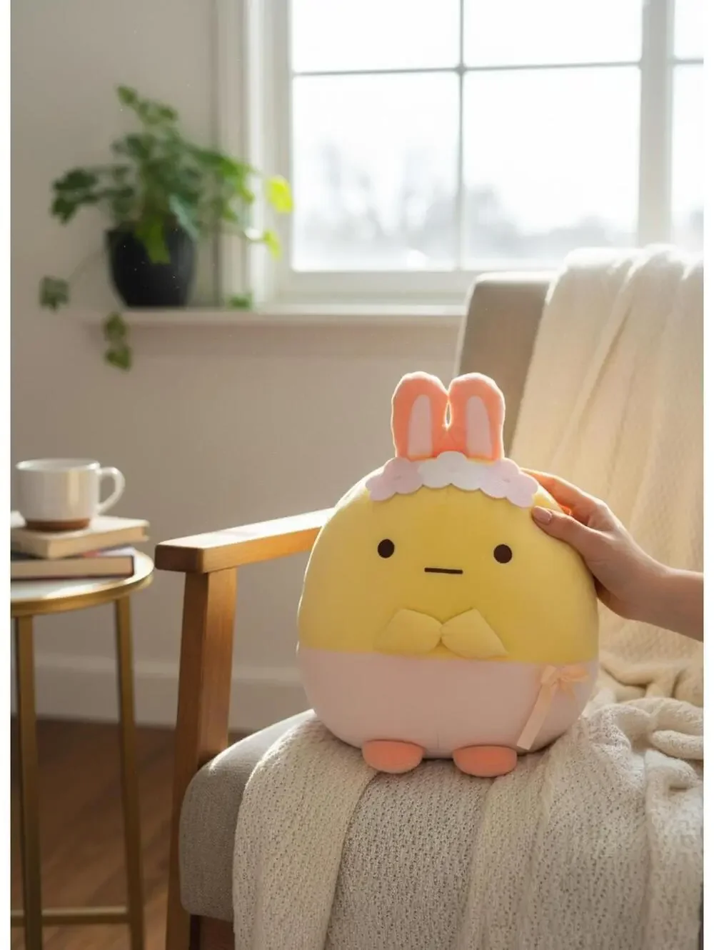 San-X Sumikko Gurashi “Ebifurai No Shippo” the Egg Bunny Flower Crown 18” Plush